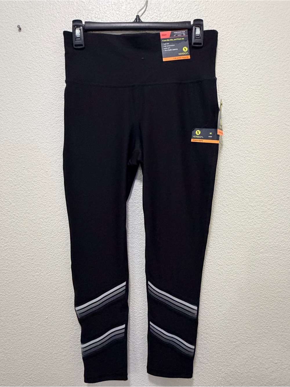Xersion black high compression high waisted leggings, NWT, medium